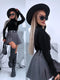 Blouse with snap buttons "CHANCE W2411" - BLACK